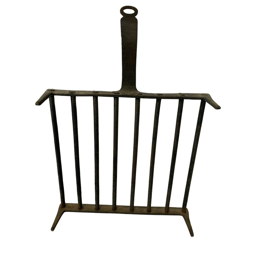 Vintage Cast Iron Fireplace Grate & Scoop Primitive Rustic Kitchen Tools Crafted - Picture 8 of 14